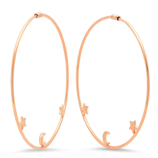 Magical World Gold Hoop Earrings - Dana Seng Jewelry Collection