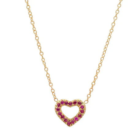 1/2 Ct Heart Ruby & Natural Diamond Pendant Necklace 14K Yellow Gold Plated  | eBay